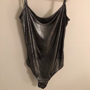 Women's American Apparel Silver Bodysuit